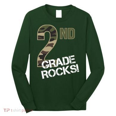 2nd Grade Rocks Camo Long Sleeve Shirt