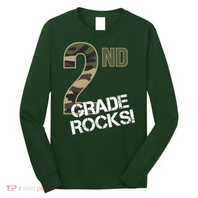 2nd Grade Rocks Camo Long Sleeve Shirt