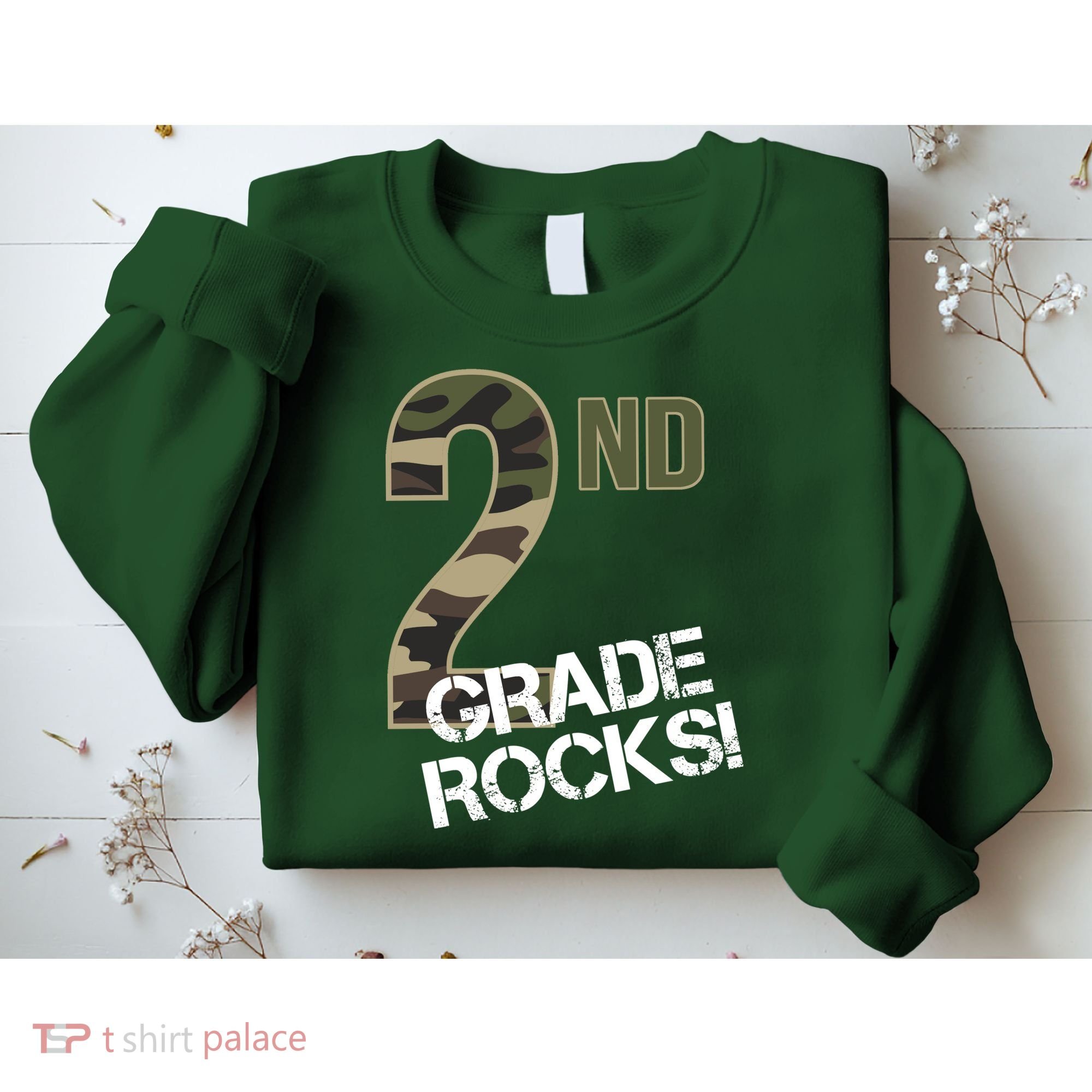 2nd Grade Rocks Camo Sweatshirt