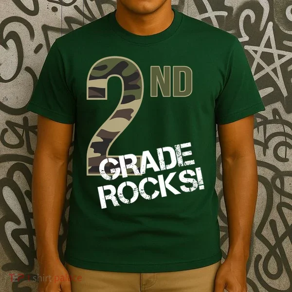 2nd Grade Rocks Camo T-Shirt