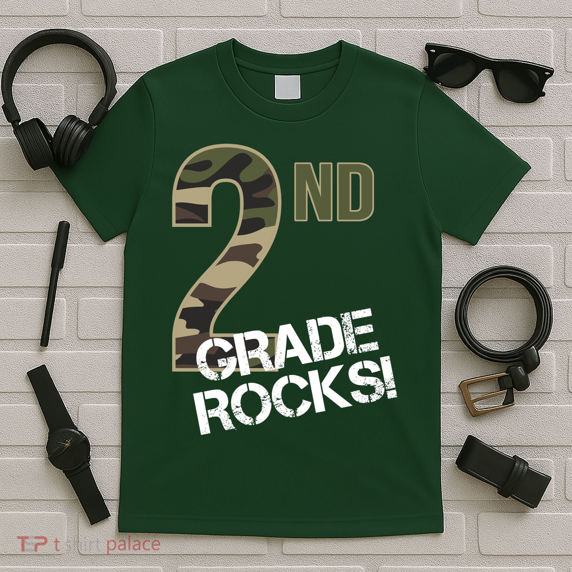 2nd Grade Rocks Camo T-Shirt