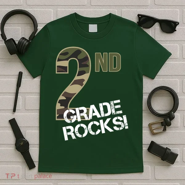 2nd Grade Rocks Camo T-Shirt