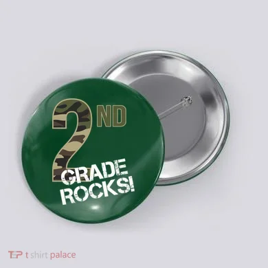 2nd Grade Rocks Camo Button
