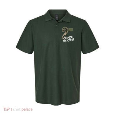 2nd Grade Rocks Camo Polo