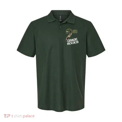 2nd Grade Rocks Camo Polo