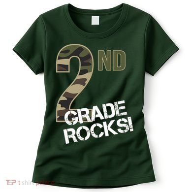 2nd Grade Rocks Camo Women's T-Shirt
