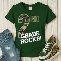 2nd Grade Rocks Camo Women's T-Shirt thumb 3