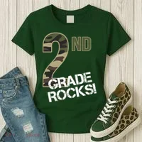 2nd Grade Rocks Camo Women's T-Shirt thumb 3