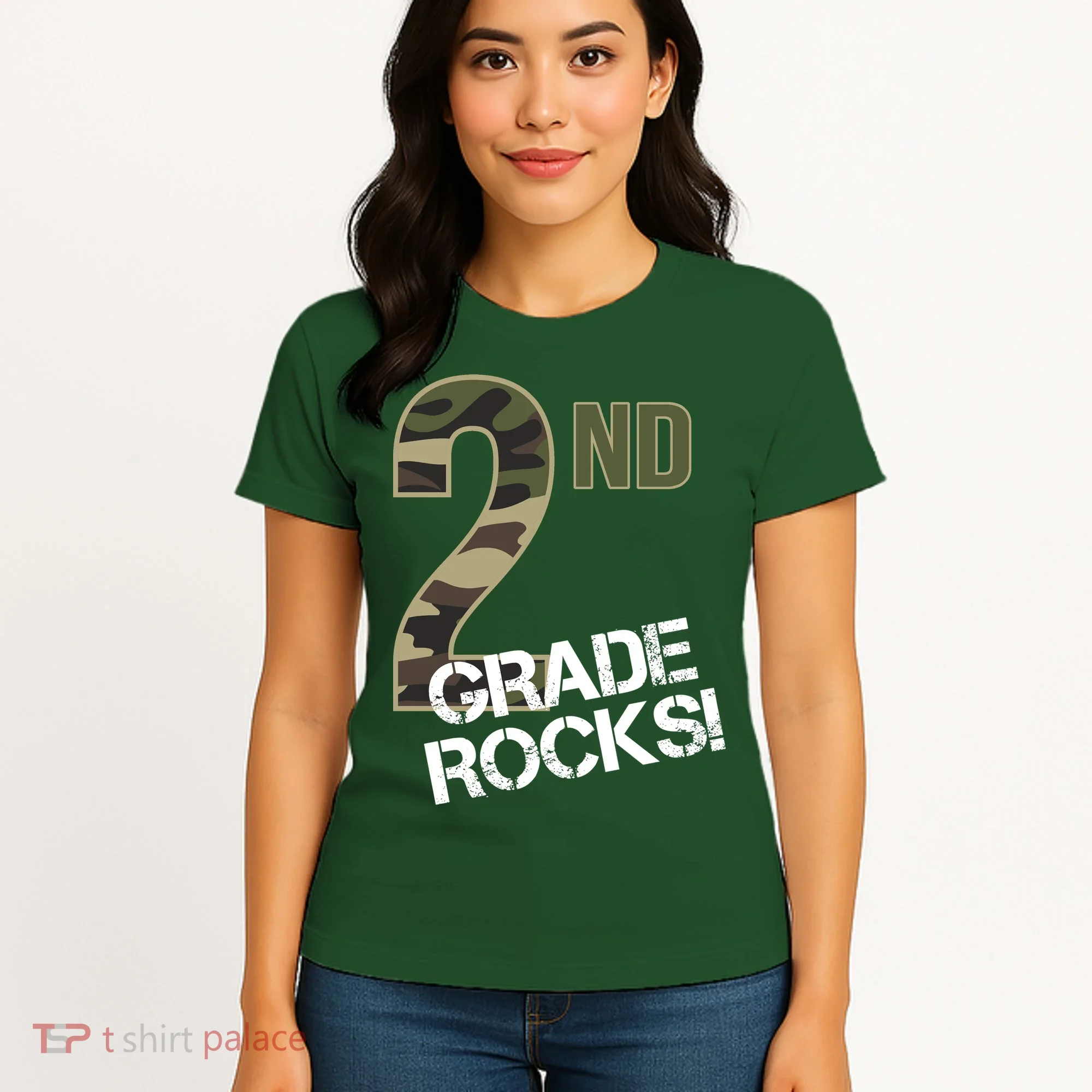 2nd Grade Rocks Camo Women's T-Shirt