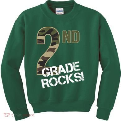 2nd Grade Rocks Camo Kids Sweatshirt