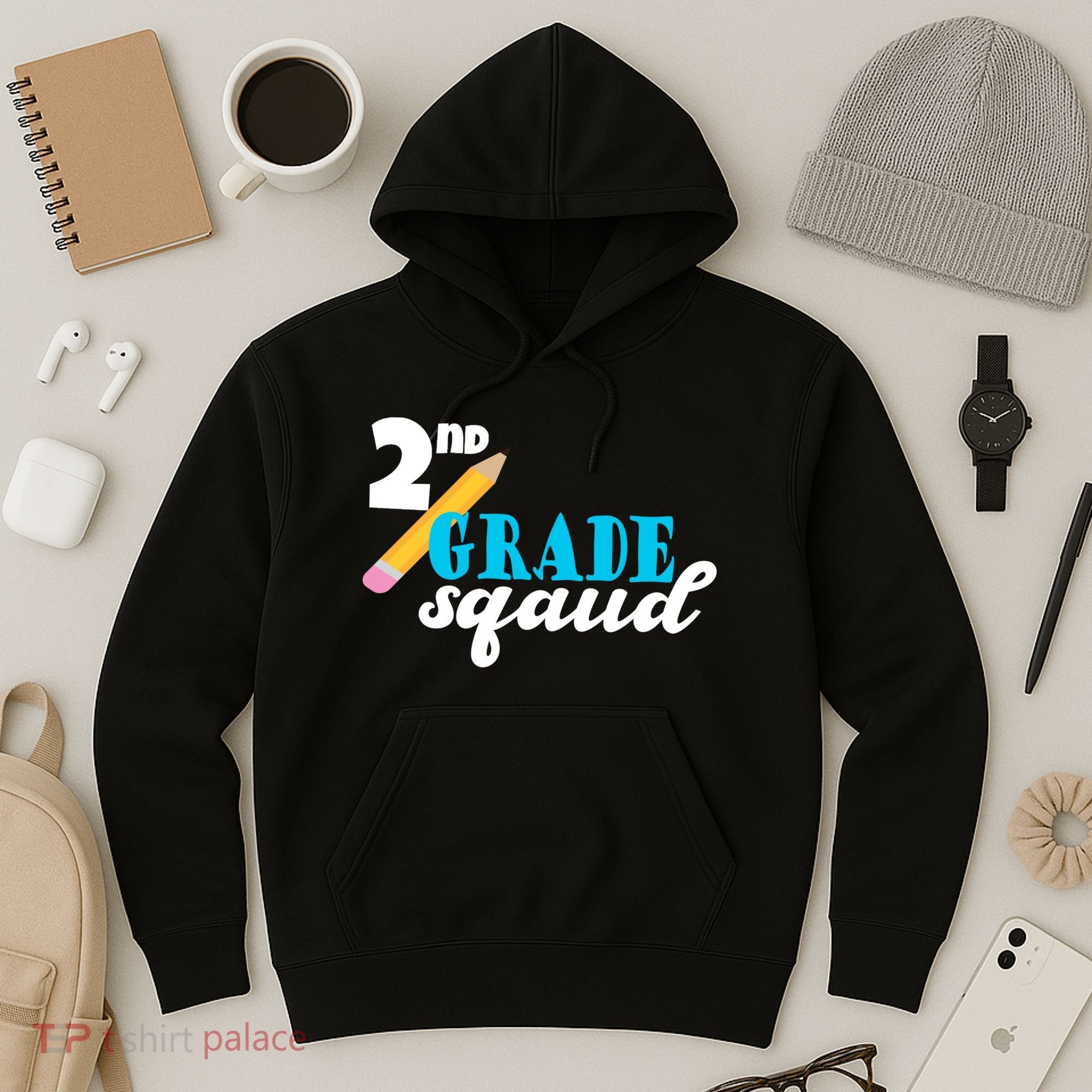 2nd Grade Squad School Pencil Hoodie