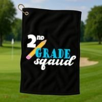 2nd Grade Squad School Pencil Golf Towel thumb 1