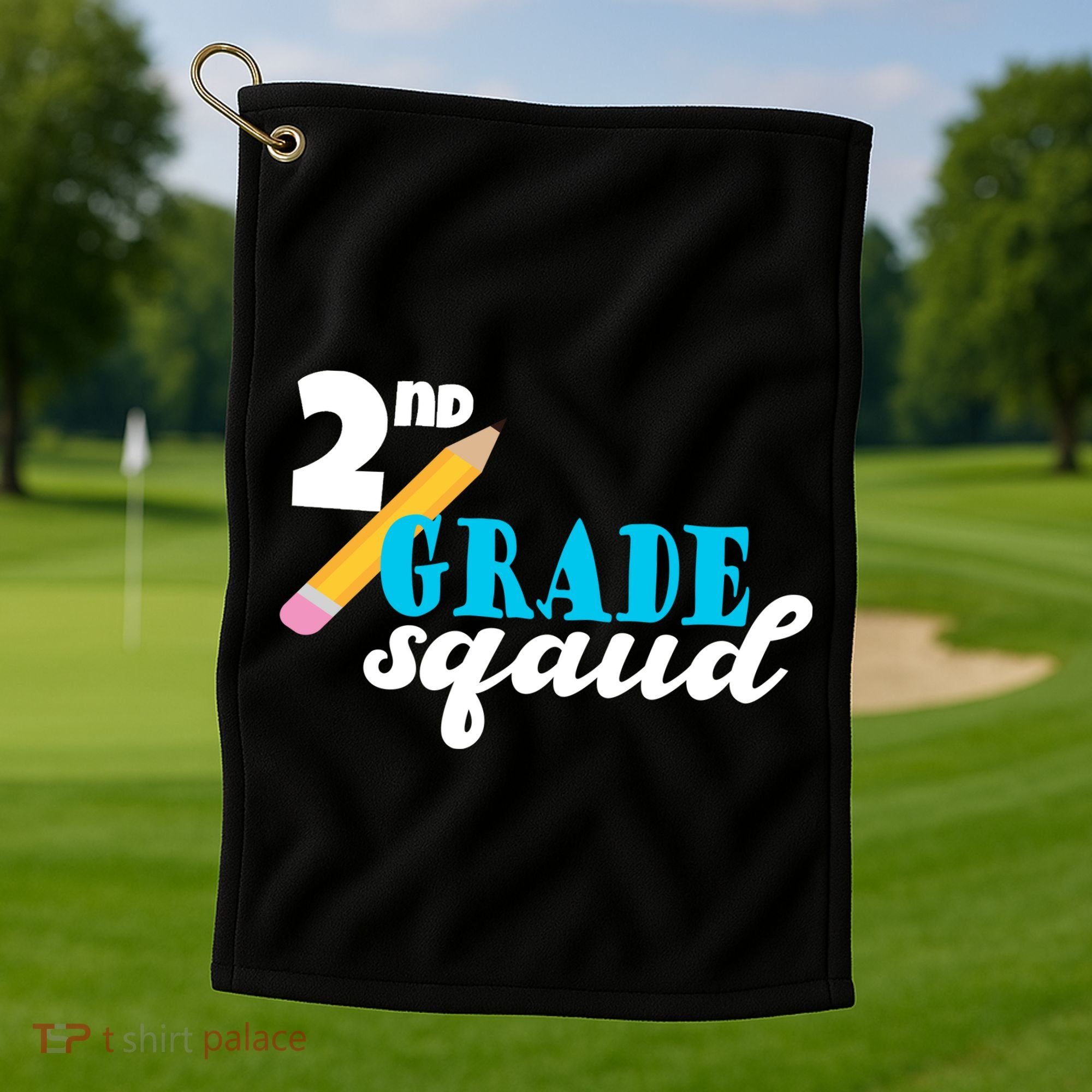 2nd Grade Squad School Pencil Golf Towel