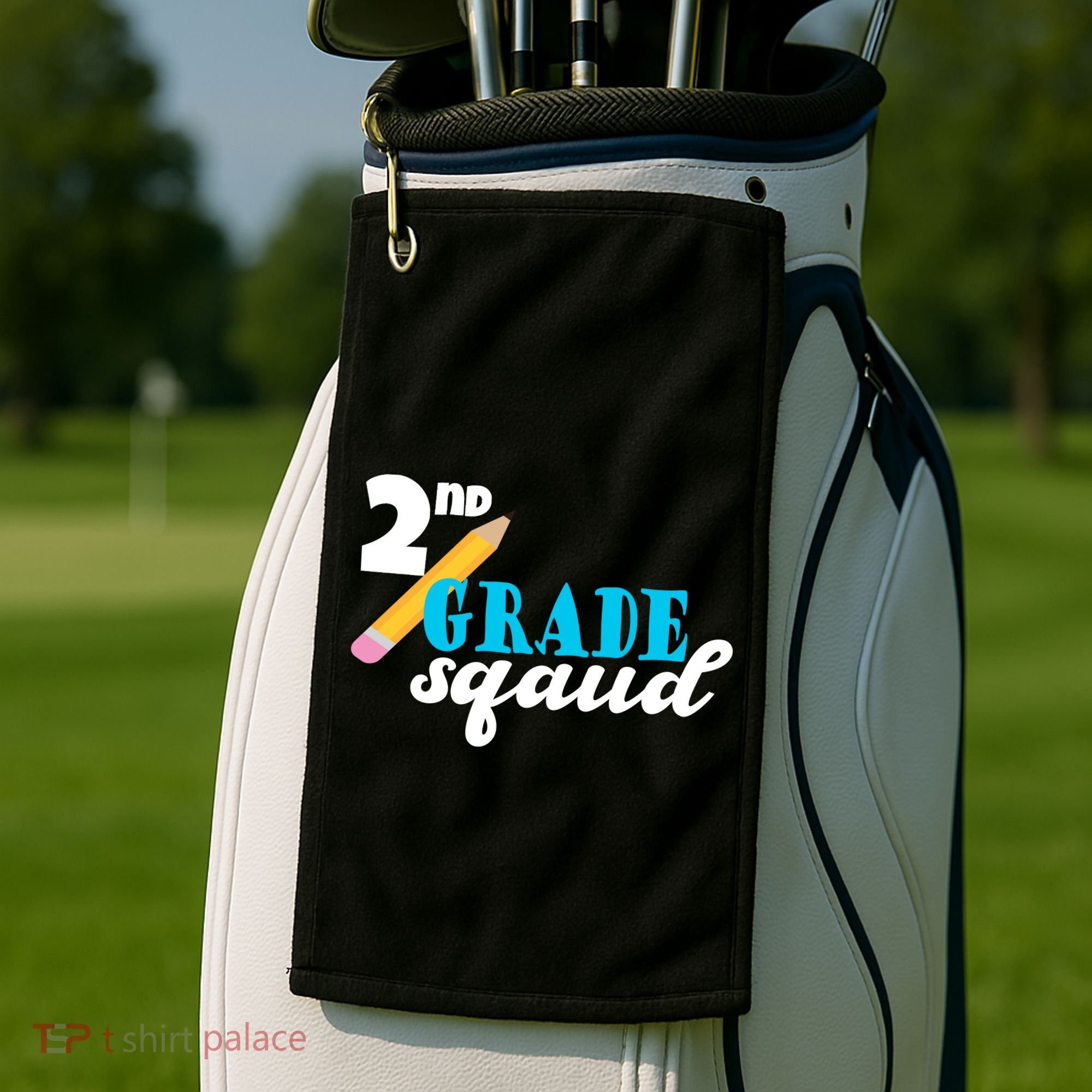 2nd Grade Squad School Pencil Golf Towel