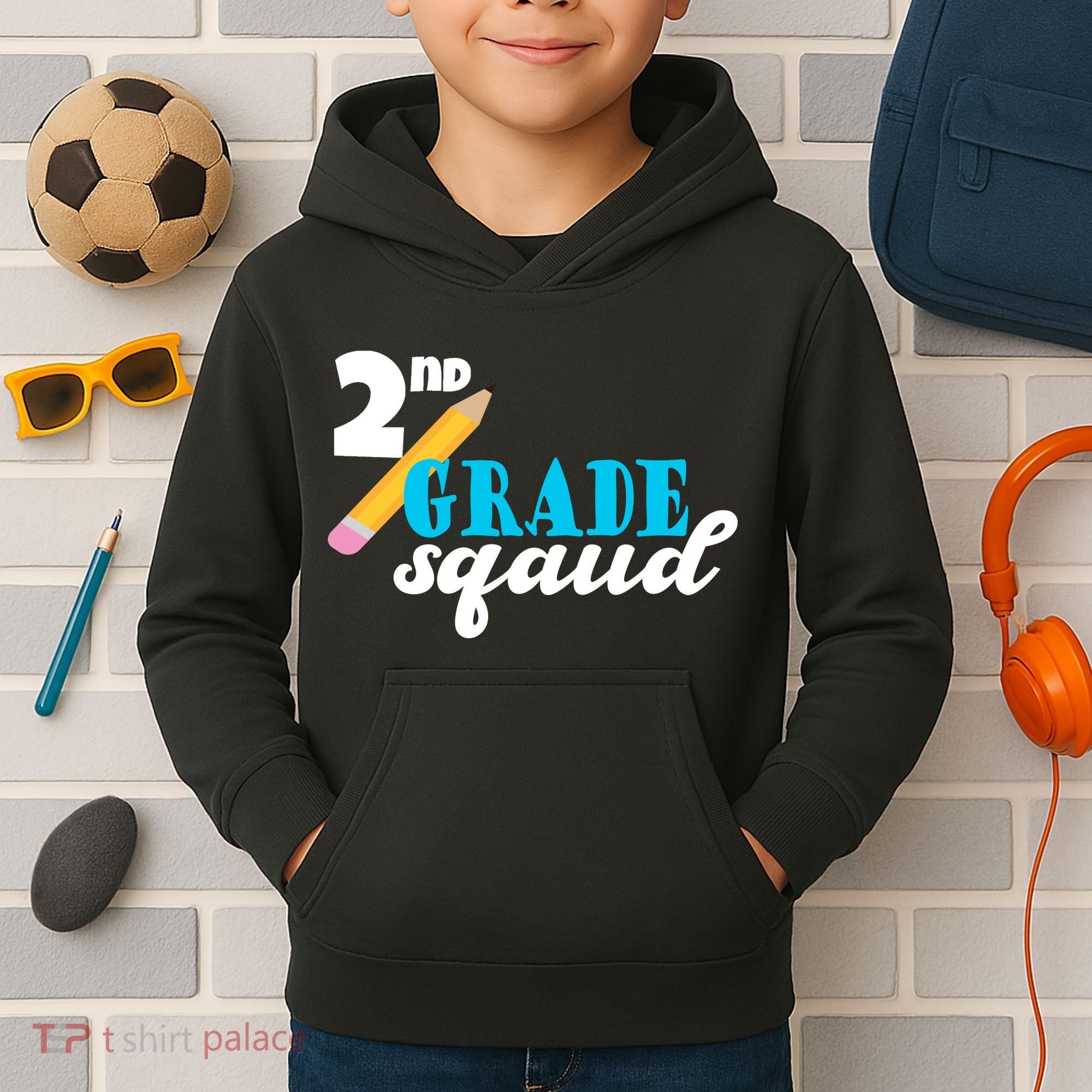 2nd Grade Squad School Pencil Kids Hoodie