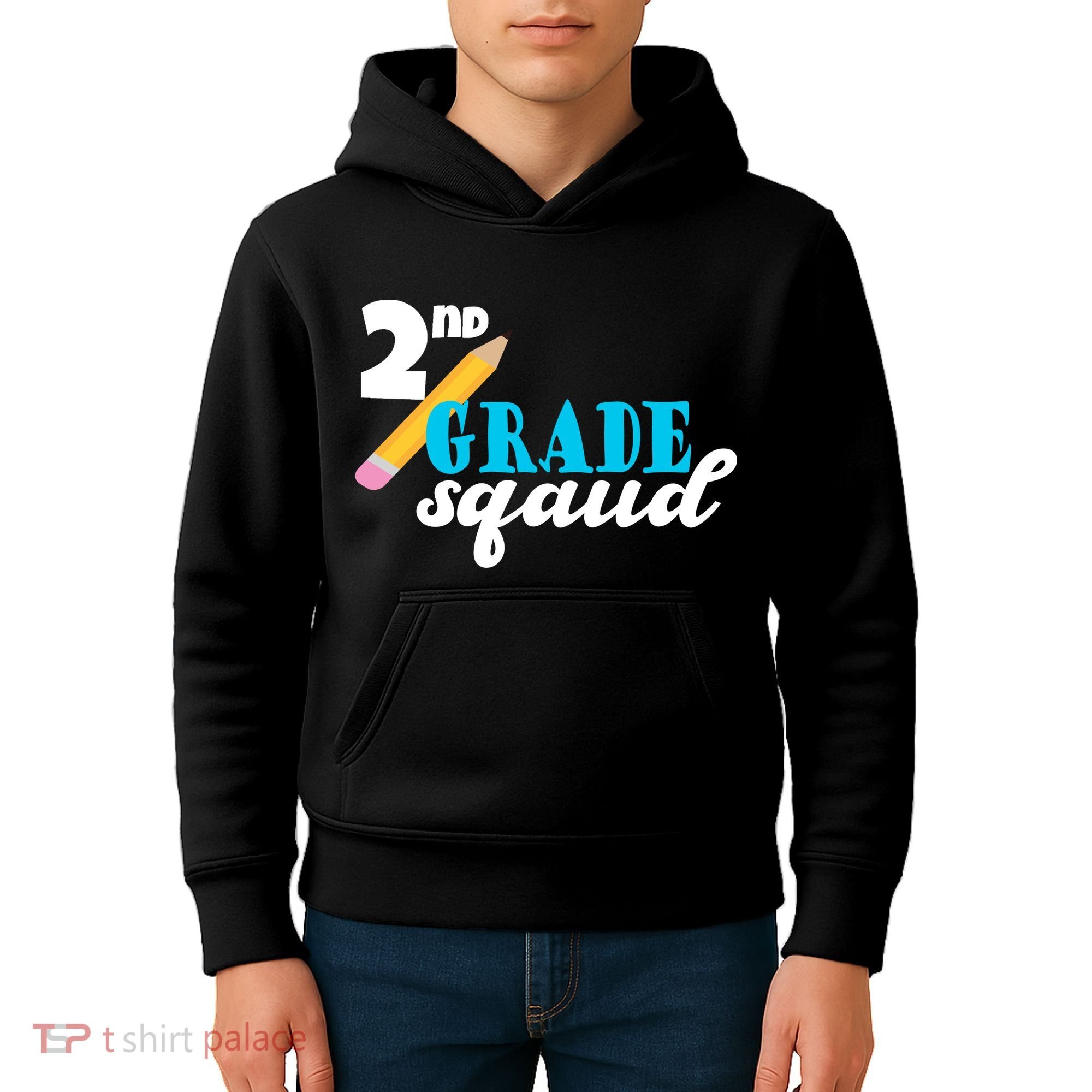 2nd Grade Squad School Pencil Kids Hoodie