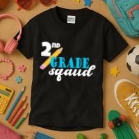 2nd Grade Squad School Pencil Kids T-Shirt thumb 3