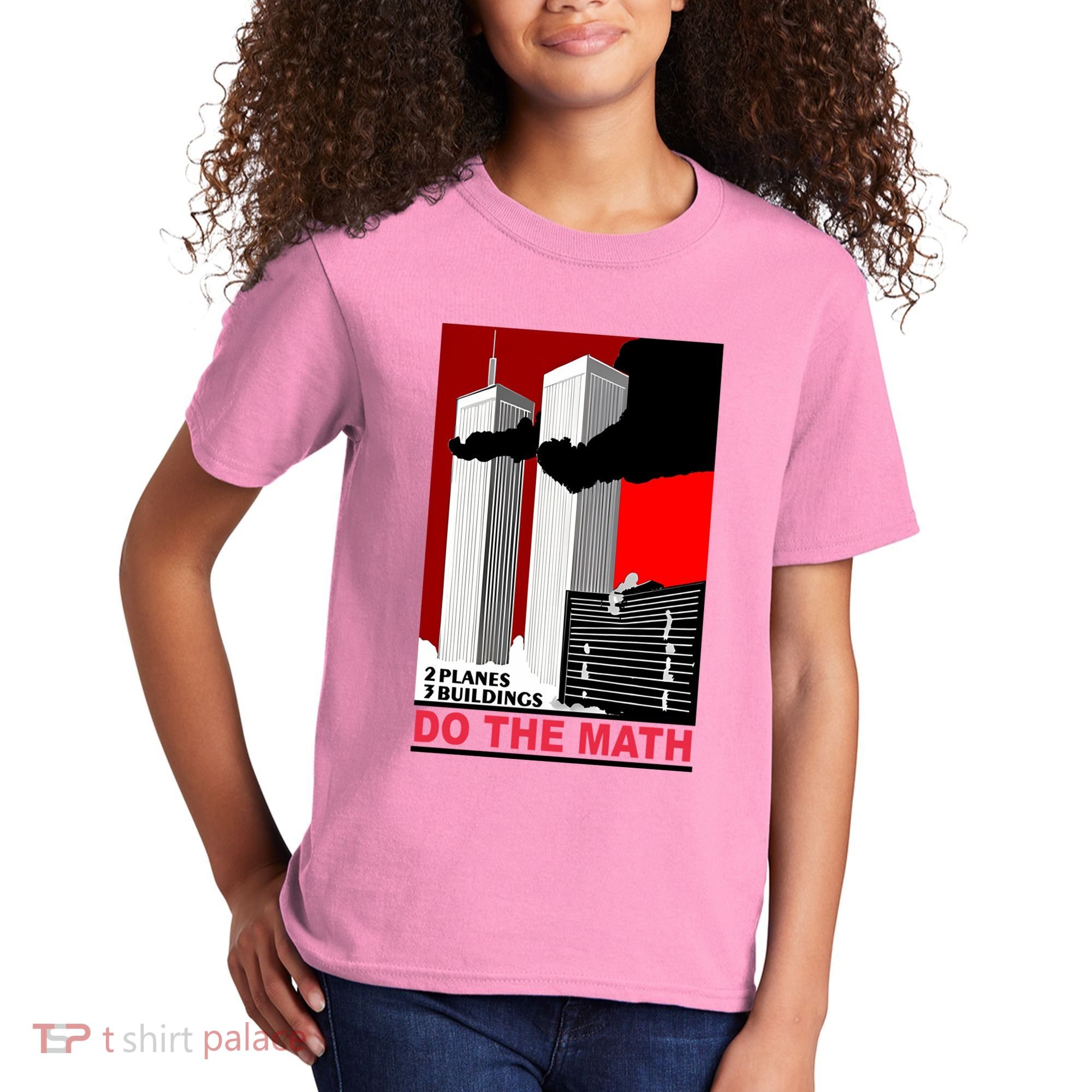 2 Planes 3 Buildings Do The Math Kids T-Shirt