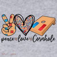 2pNJ Peace Love Cornhole Board Bag Toss Game Cornhole lover Women's Sweatshirt thumb 2