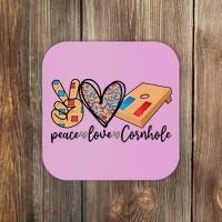 2pNJ Peace Love Cornhole Board Bag Toss Game Cornhole lover Coaster thumb 0