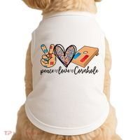 2pNJ Peace Love Cornhole Board Bag Toss Game Cornhole lover Doggie Tank thumb 0