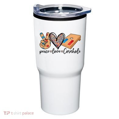 2pNJ Peace Love Cornhole Board Bag Toss Game Cornhole lover Tumbler