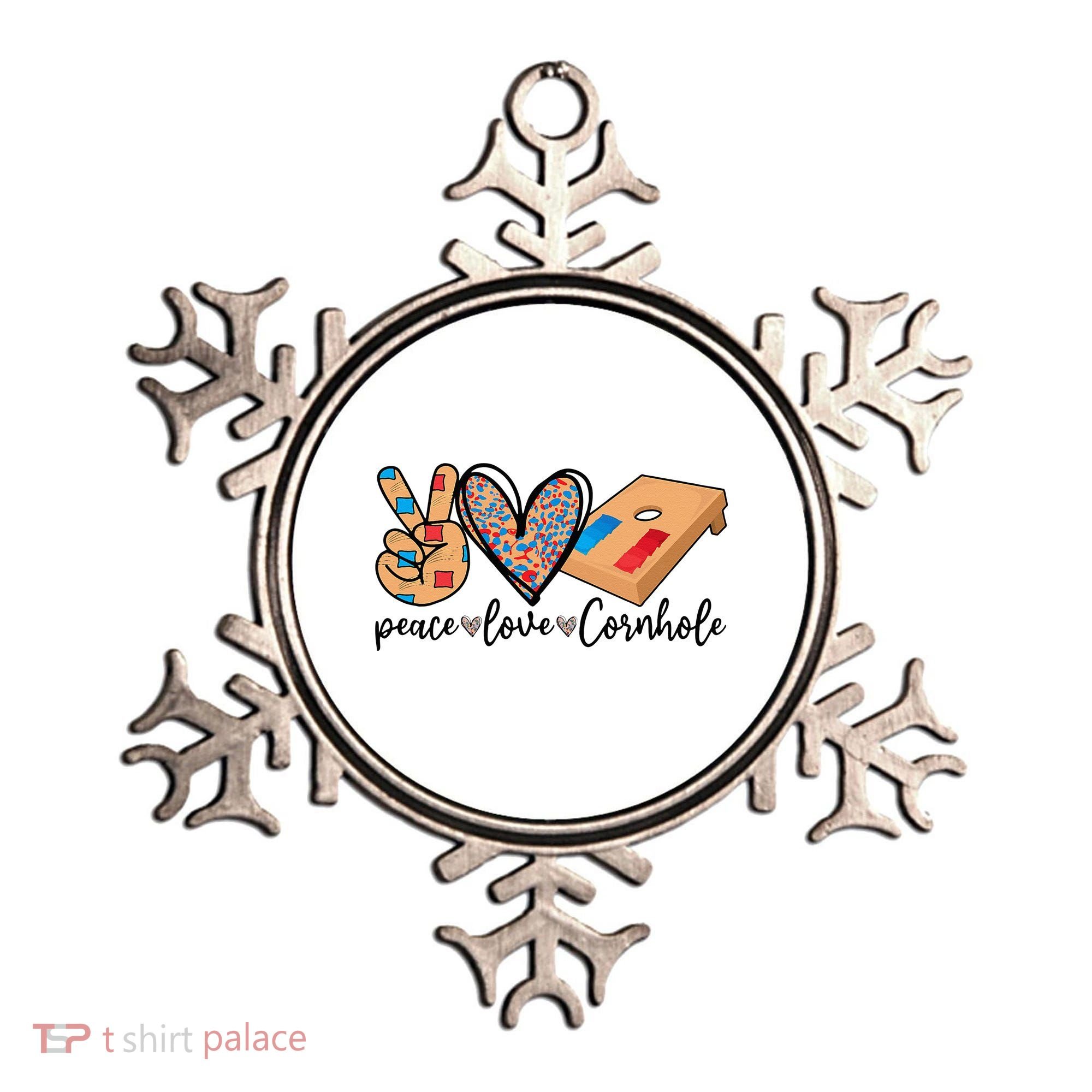 2pNJ Peace Love Cornhole Board Bag Toss Game Cornhole lover Ornament