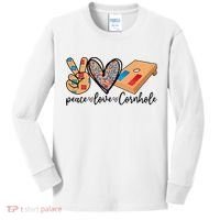 2pNJ Peace Love Cornhole Board Bag Toss Game Cornhole lover Kids Long Sleeve Shirt thumb 0