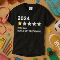 2024 Rating Very Bad Would Not Recommend One Star Rating Kids T-Shirt thumb 3
