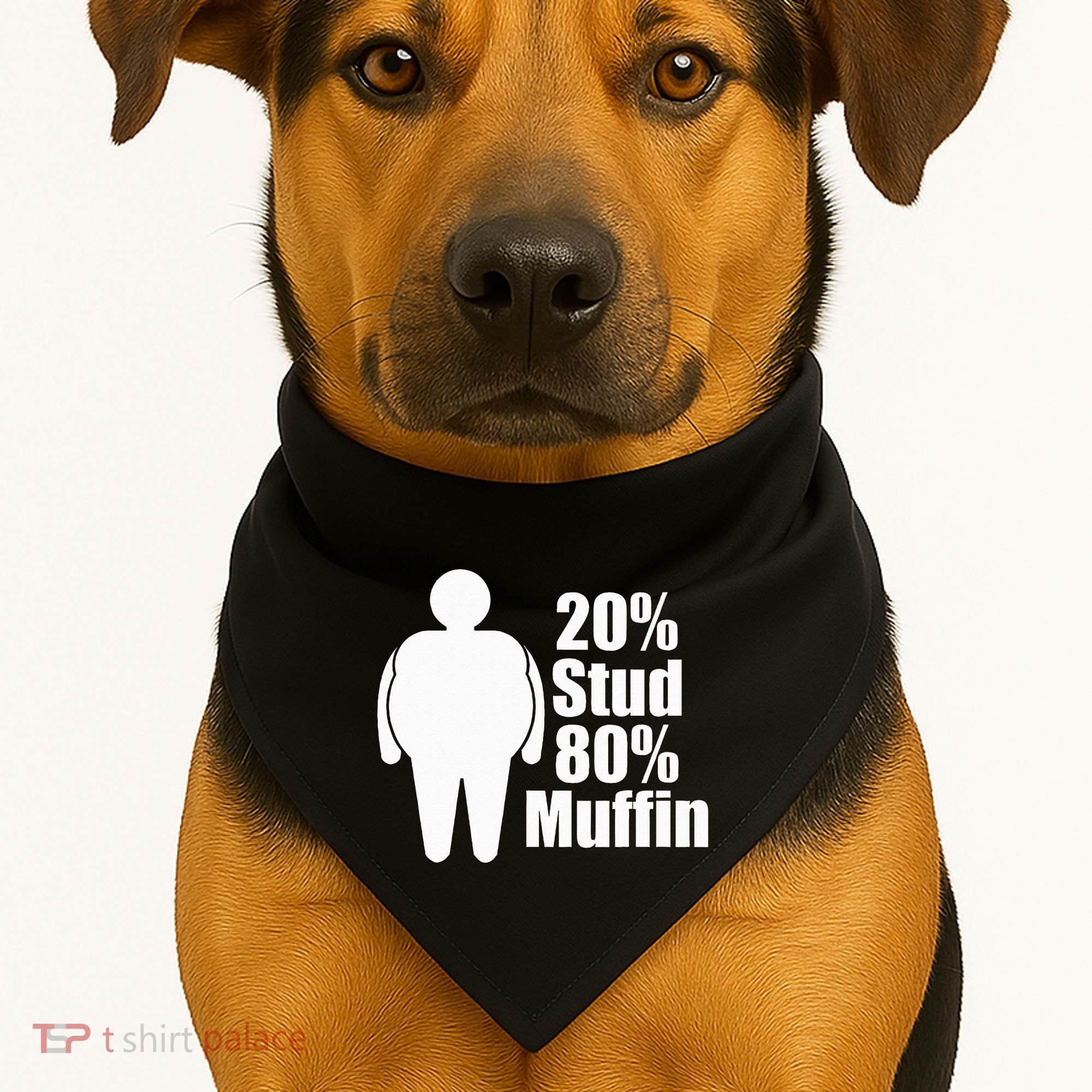 20 Stud 80 Muffin Funny USA-Made Doggie Bandana