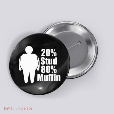20 Stud 80 Muffin Funny Button
