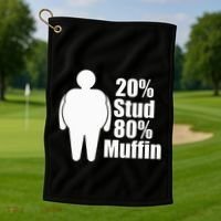 20 Stud 80 Muffin Funny Golf Towel thumb 1