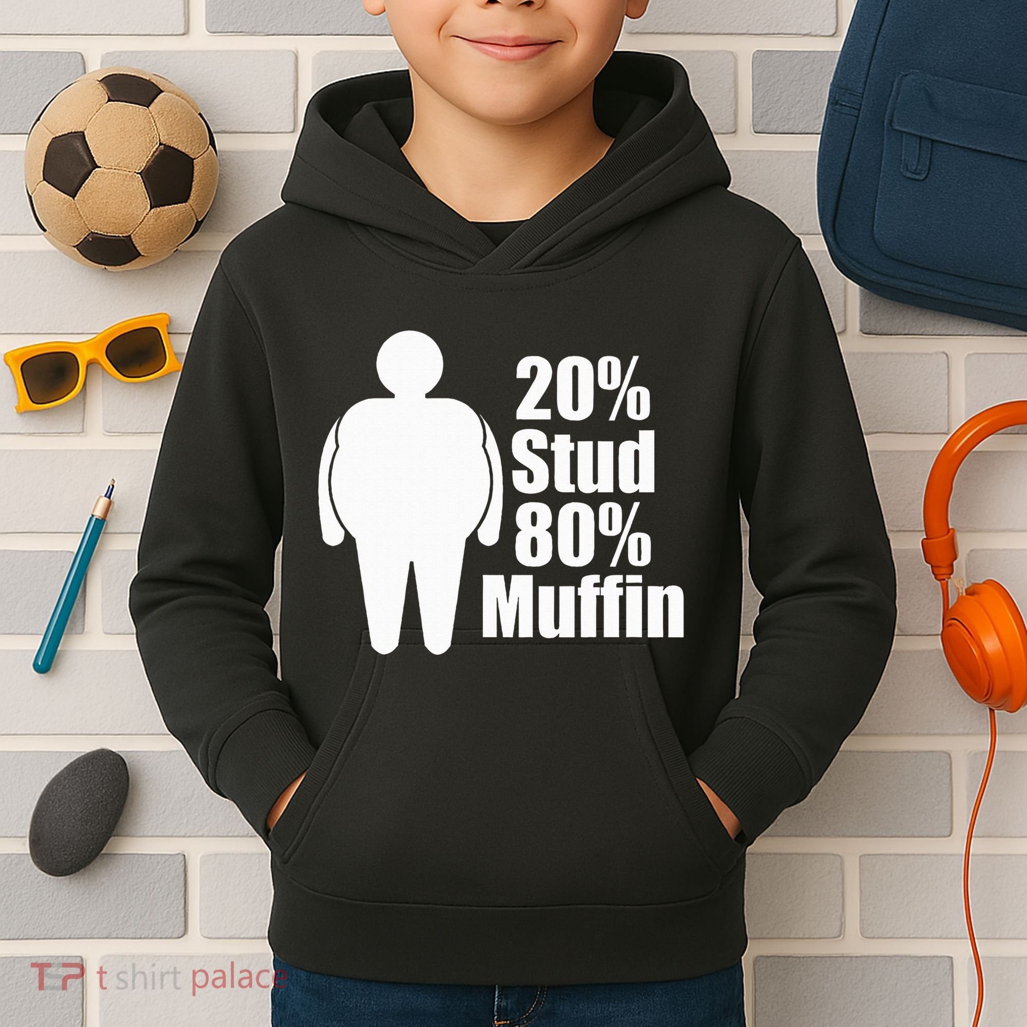 20 Stud 80 Muffin Funny Kids Hoodie