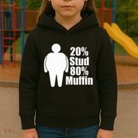20 Stud 80 Muffin Funny Kids Hoodie thumb 3