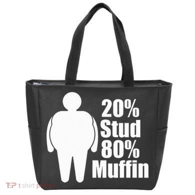 20 Stud 80 Muffin Funny Tote Bag
