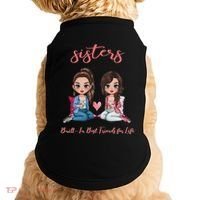 2 Sisters Anime Chibi Built In Best Friends For Life Doggie Tank thumb 0