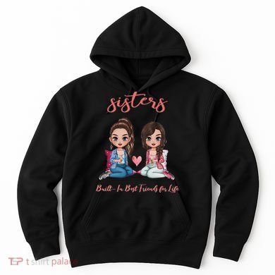 2 Sisters Anime Chibi Built In Best Friends For Life Hoodie