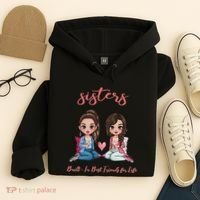 2 Sisters Anime Chibi Built In Best Friends For Life Hoodie thumb 4