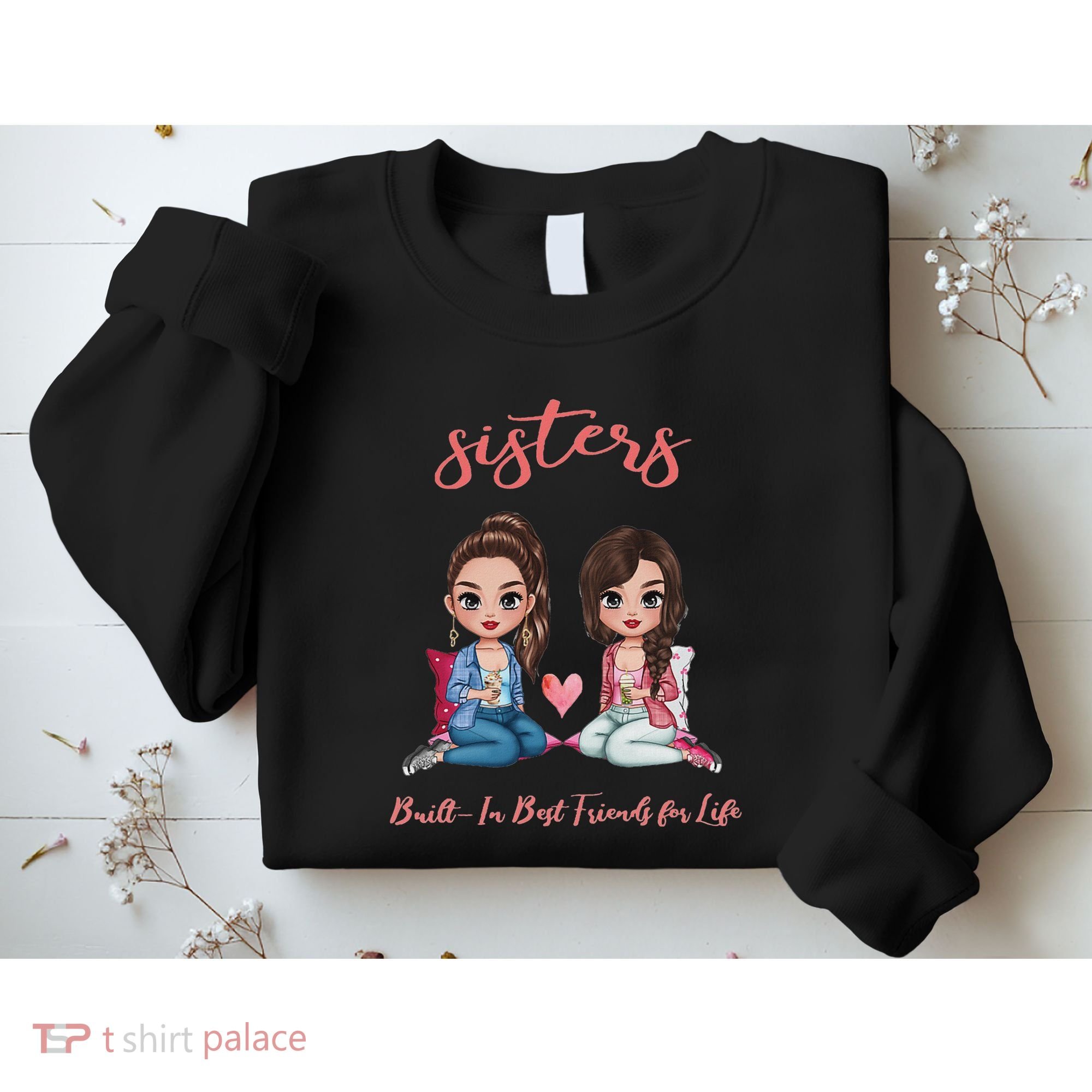 2 Sisters Anime Chibi Built In Best Friends For Life Sweatshirt