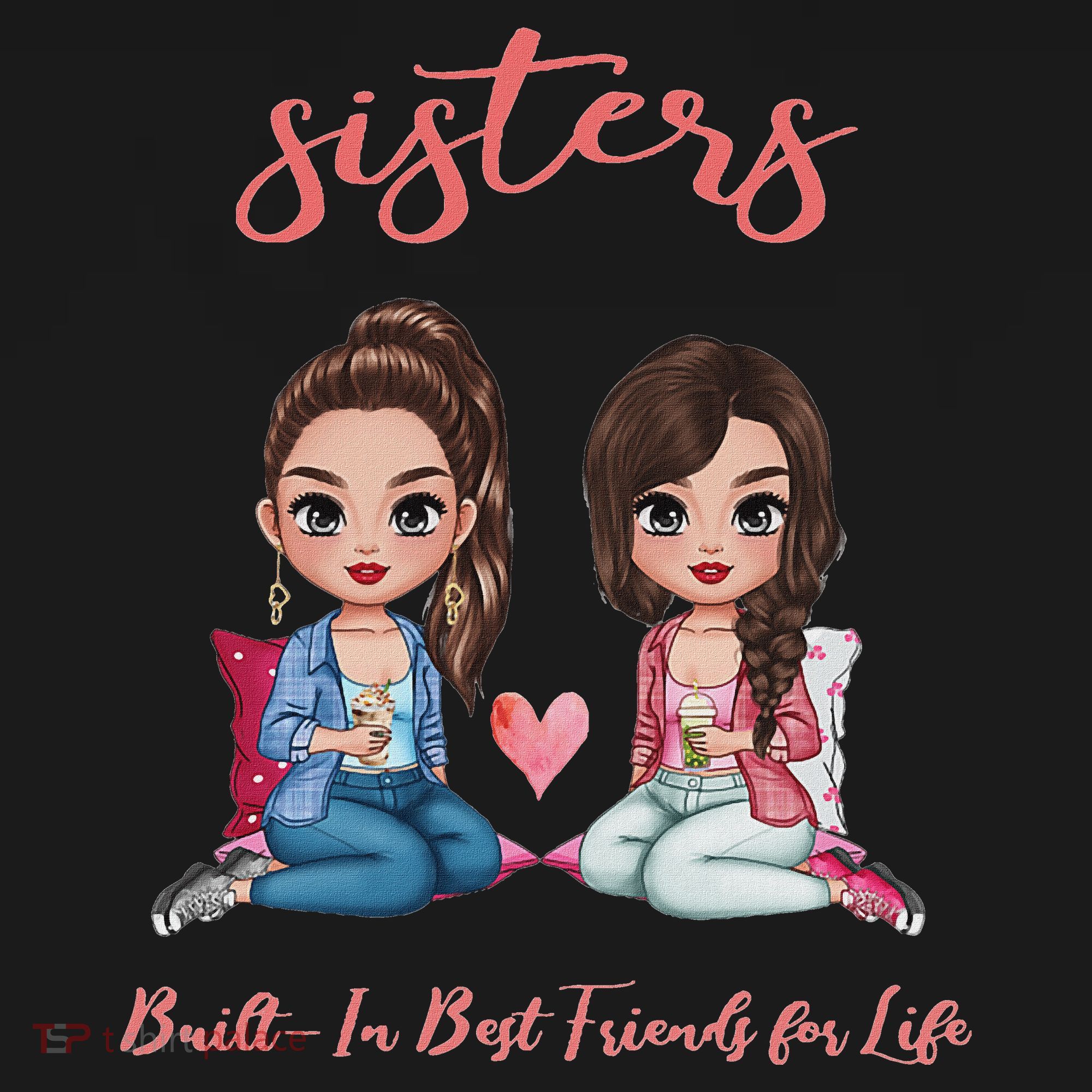 2 Sisters Anime Chibi Built In Best Friends For Life Sweatshirt
