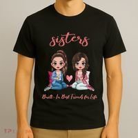 2 Sisters Anime Chibi Built In Best Friends For Life T-Shirt thumb 3