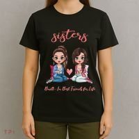 2 Sisters Anime Chibi Built In Best Friends For Life T-Shirt thumb 4