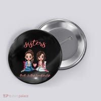 2 Sisters Anime Chibi Built In Best Friends For Life Button thumb 0