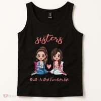 2 Sisters Anime Chibi Built In Best Friends For Life Tank Top thumb 2