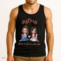 2 Sisters Anime Chibi Built In Best Friends For Life Tank Top thumb 3
