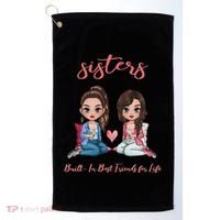2 Sisters Anime Chibi Built In Best Friends For Life Golf Towel thumb 0