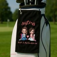2 Sisters Anime Chibi Built In Best Friends For Life Golf Towel thumb 2