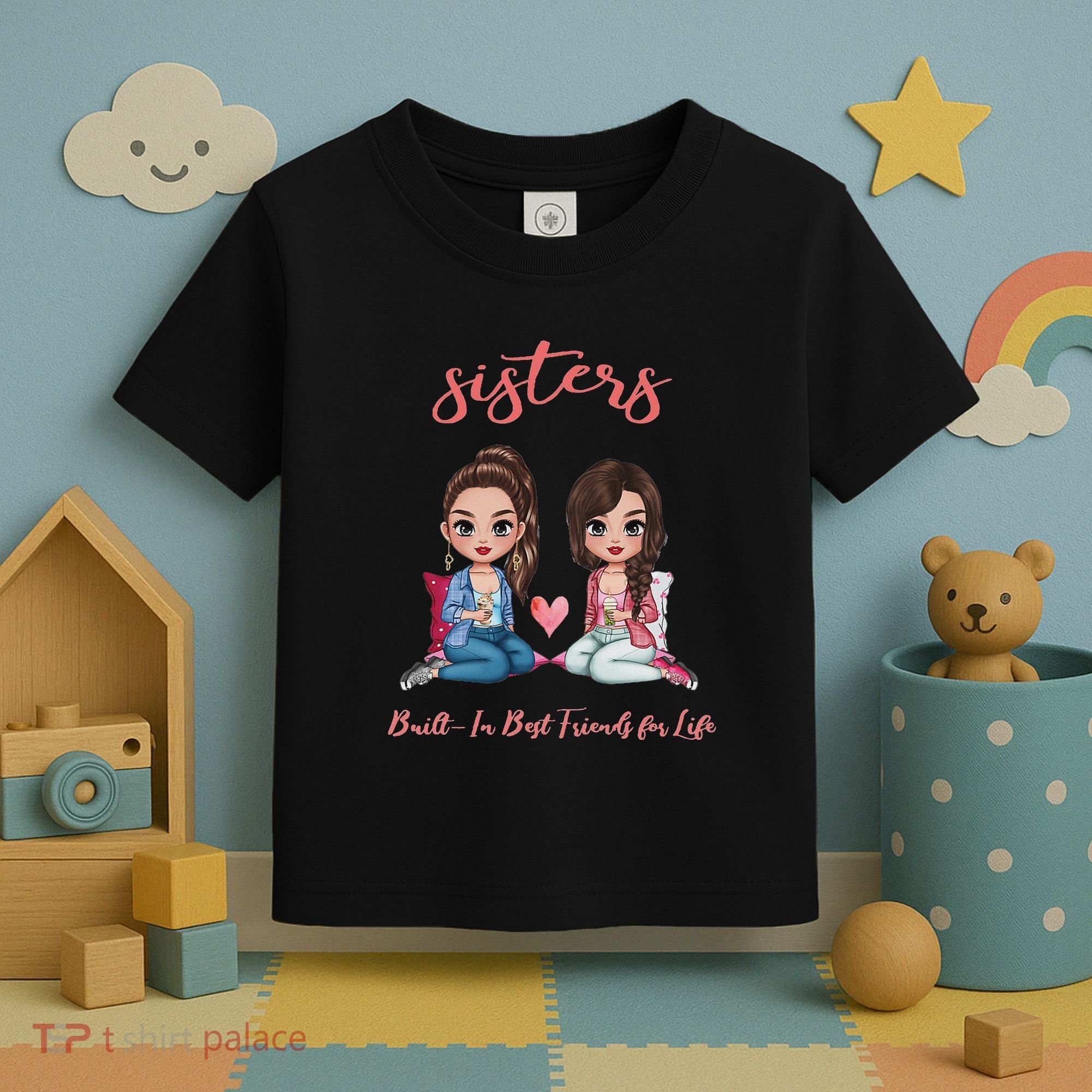 2 Sisters Anime Chibi Built In Best Friends For Life Toddler T-Shirt