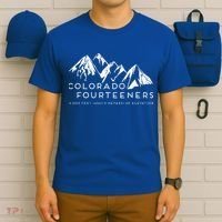 2 Side Colorado Fourteeners Rocky Mountain State Hiker Trail T-Shirt thumb 6