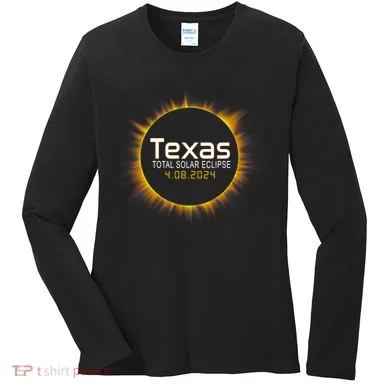 2024 Solar Eclipse Texas Usa Women's Long Sleeve Shirt